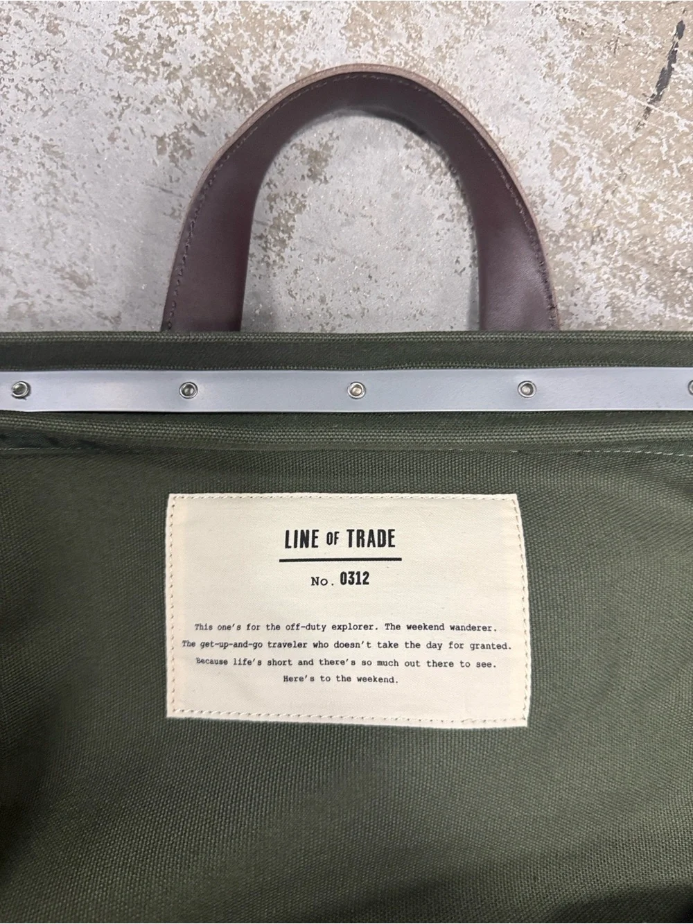 Line of Trade Olive Canvas Travel Duffel with Leather Trim